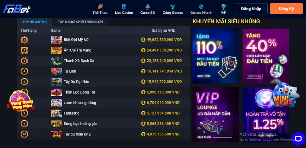 Giao diện đăng nhập 95win chính thức trên điện thoại di động